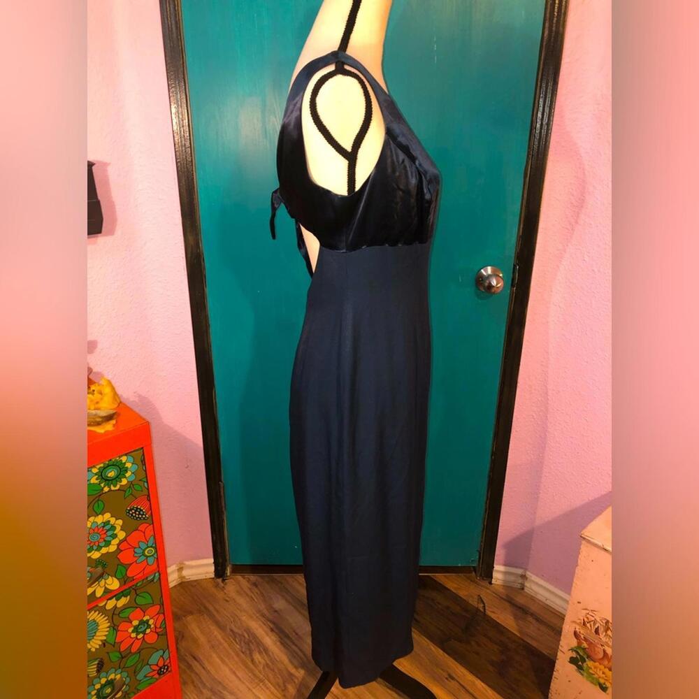 Y2K Satin Open Back Formal Maxi Dress Size M - Picture 3 of 9